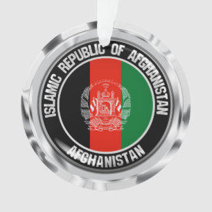 Afghanistan Round Emblem Ornament
