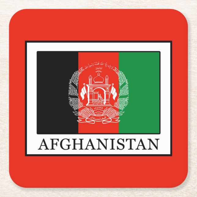 Afghanistan Square Paper Coaster (Front)