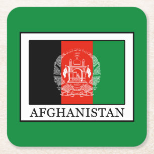 Afghanistan Square Paper Coaster