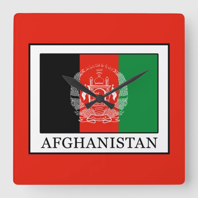 Afghanistan Square Wall Clock (Front)