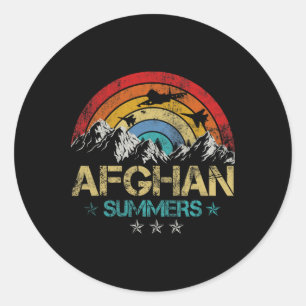 Afghanistan Summer Veteran Fighter Jet Patriotic 4 Classic Round Sticker