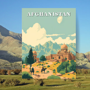 Afghanistan Travel Illustration Postcard