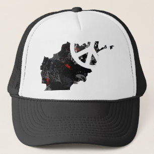 Afghanistan Trendy Peace Sign with Afghan map Trucker Hat