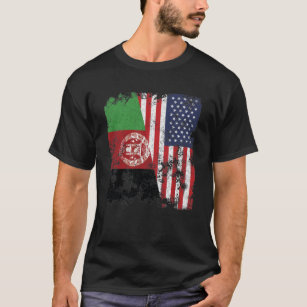 Afghanistan USA Flag - Half American T-Shirt