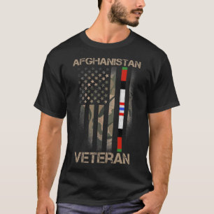 Afghanistan Veteran American US Flag Proud Army Mi T-Shirt