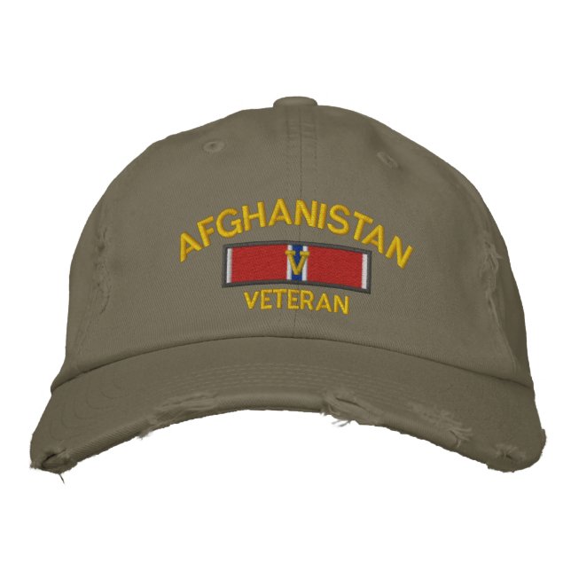 Afghanistan Veteran Bronze Star with V Embroidered Hat (Front)