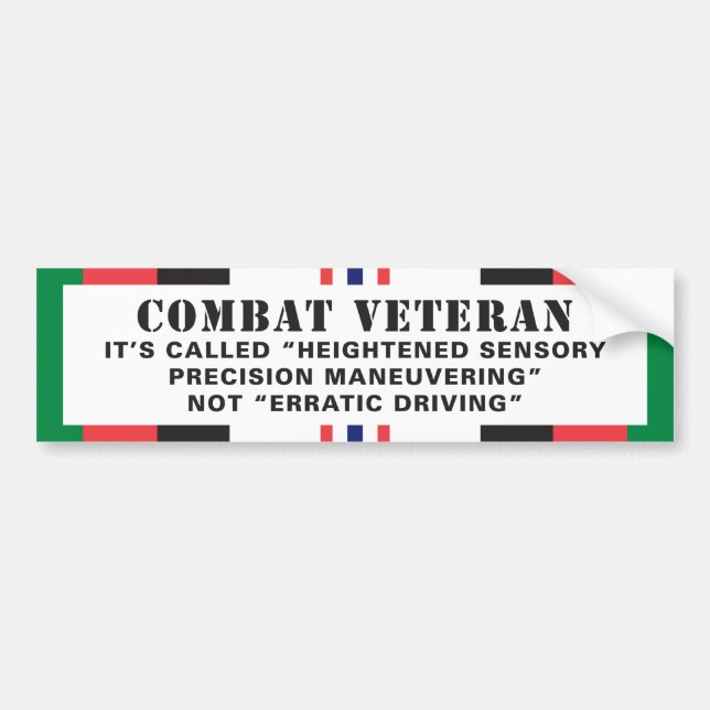 Afghanistan Veteran Erratic Driver Bumper Sticker (Front)