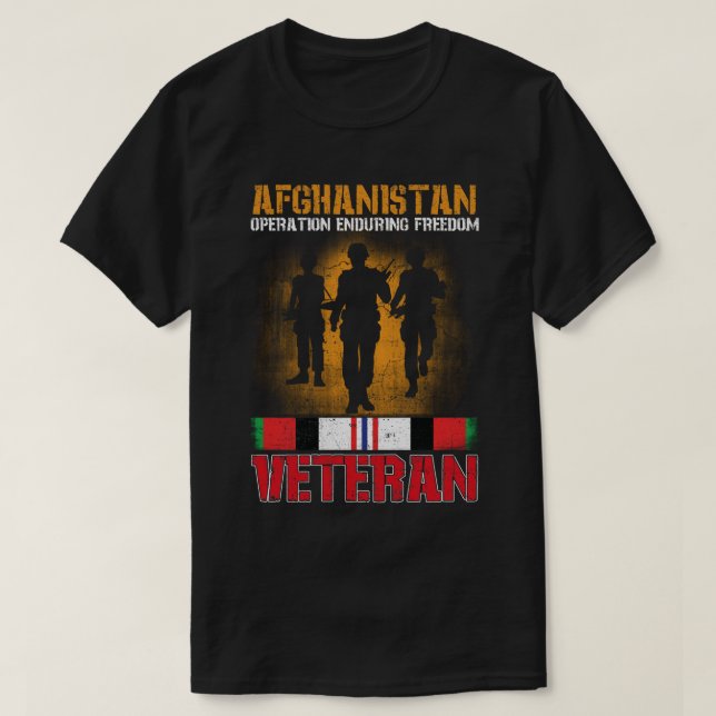 Afghanistan Veteran Proud Army US Military T-Shirt (Design Front)