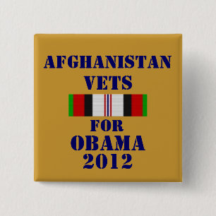 Afghanistan Vets for Obama 2012 15 Cm Square Badge