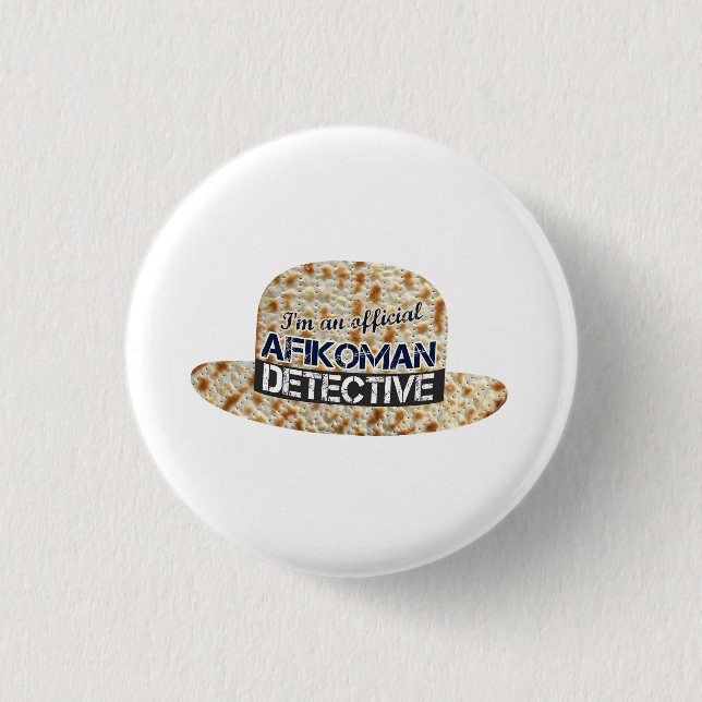 Afikoman Afikomen Detective. Matzah Passover Gift  3 Cm Round Badge (Front)