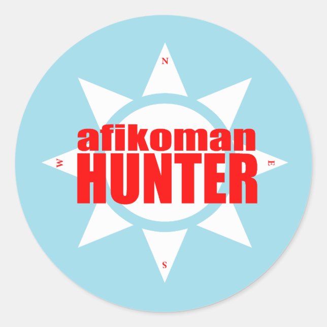 Afikoman Hunter Classic Round Sticker (Front)