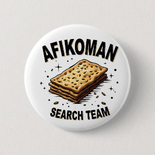 Afikoman search team Hanukkah Jewish Food Lovers 6 Cm Round Badge