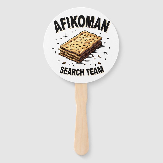 Afikoman search team Hanukkah Jewish Food Lovers Hand Fan (Front)
