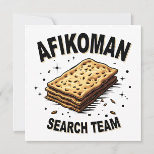 Afikoman search team Hanukkah Jewish Food Lovers Invitation