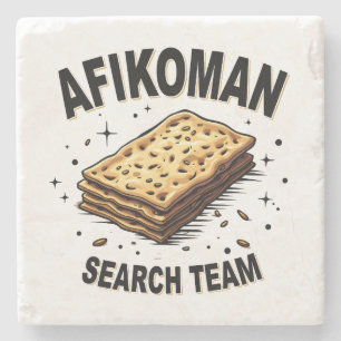 Afikoman search team Hanukkah Jewish Food Lovers Stone Coaster