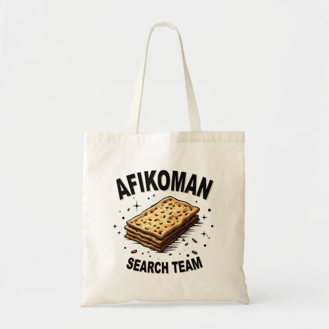 Afikoman search team Hanukkah Jewish Food Lovers Tote Bag (Front)