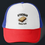 Afikoman search team Hanukkah Jewish Food Lovers Trucker Hat<br><div class="desc">Hanukkah tradition,  Afikoman search,  Jewish holiday,  holiday fun,  Hanukkah 2024,  festive Judaism,  Afikoman graphic,  Jewish celebration,  Hanukkah game,  holiday search,  Jewish traditions,  Hanukkah spirit</div>