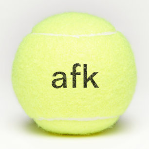 afk - away from keyboard in black typography text  tennis balls