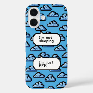 AFK Clouds – Retro Pixel Phone iPhone 16 Case