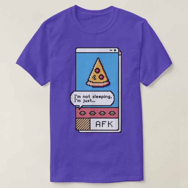 Afk Gaming Pizza Gamer Game Videogame T-Shirt (Design Front)