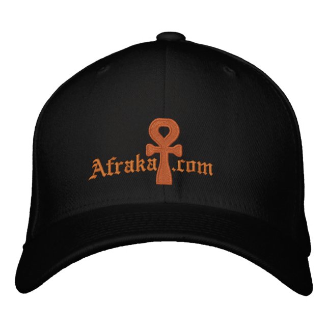 AFRAKA_ANKH EMBROIDERED HAT (Front)
