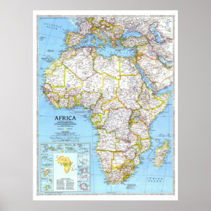 " Africa: 1990/today - Detailed map ...  Poster