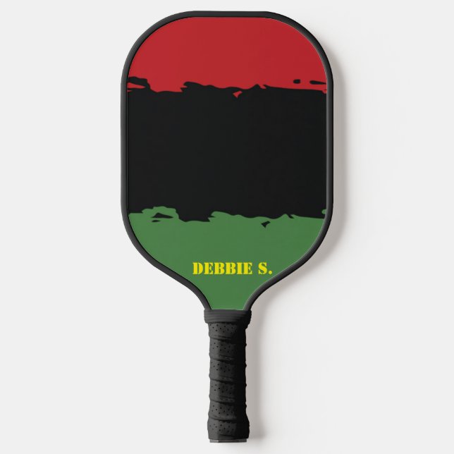 Africa, African Colours, Custom Name Personalised Pickleball Paddle (Front)