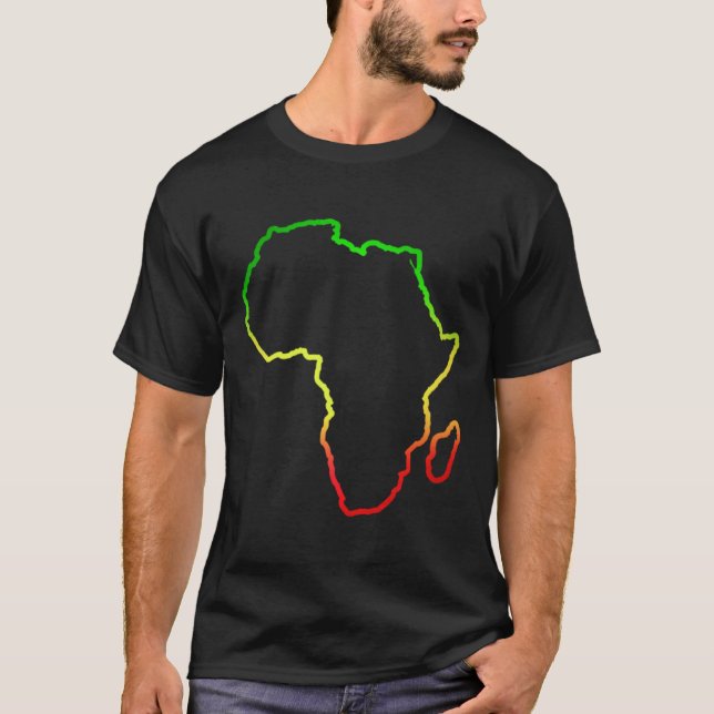 Africa African Map Reggae Rasta T-Shirt (Front)