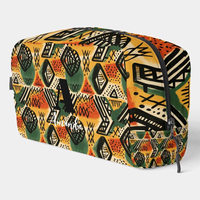 Africa Amhara Ethiopia Geometric Ethnic Pattern 2 Dopp Kit (Right Corner)