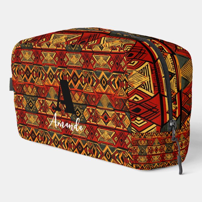 Africa Amhara Ethiopia Geometric Ethnic Pattern 3 Dopp Kit (Right Corner)