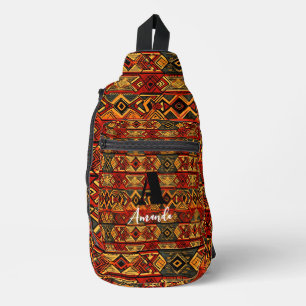 Africa Amhara Ethiopia Geometric Ethnic Pattern 3 Sling Bag
