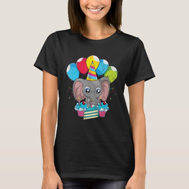 Africa Animal  Zoo Animal Birthday Party Cute Elep T-Shirt (Front)