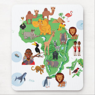 Africa Animals Map Mouse Pad