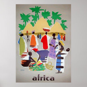 Africa Art Deco Vintage Poster