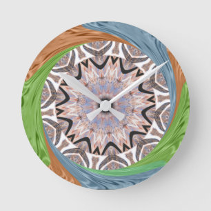 Africa Asia traditional edgy pattern Round Clock