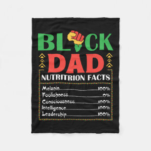 Africa Black Dad Nutrition Facts Melanin Conscious Fleece Blanket