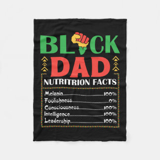 Africa Black Dad Nutrition Facts Melanin Conscious Fleece Blanket