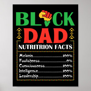 Africa Black Dad Nutrition Facts Melanin Conscious Poster