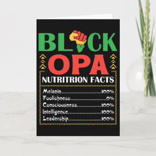 Africa Black Opa Nutrition Fact Melanin Consciousn Card