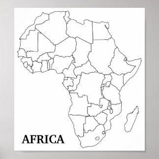 Africa Blank Map Poster