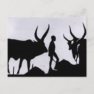 Africa Boy Silhouette Postcard