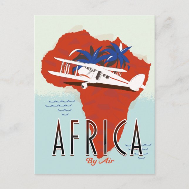 Africa By Air travel poster Postcard (Front)