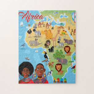Africa Cartoon Map Jigsaw Puzzle