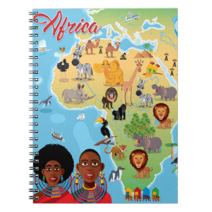 Africa Cartoon Map Notebook