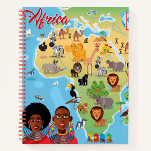 Africa Cartoon Map Notebook