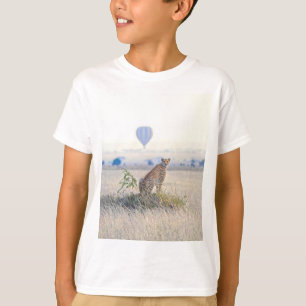 Africa - Cheetah and Hot Air Balloon T-Shirt