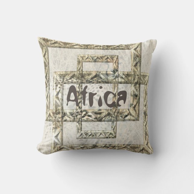 Africa Cheetah Background with Thee Art Frames Outdoor Cushion (Front)