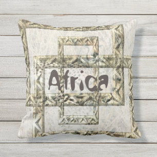 Africa Cheetah Background with Thee Art Frames Outdoor Cushion