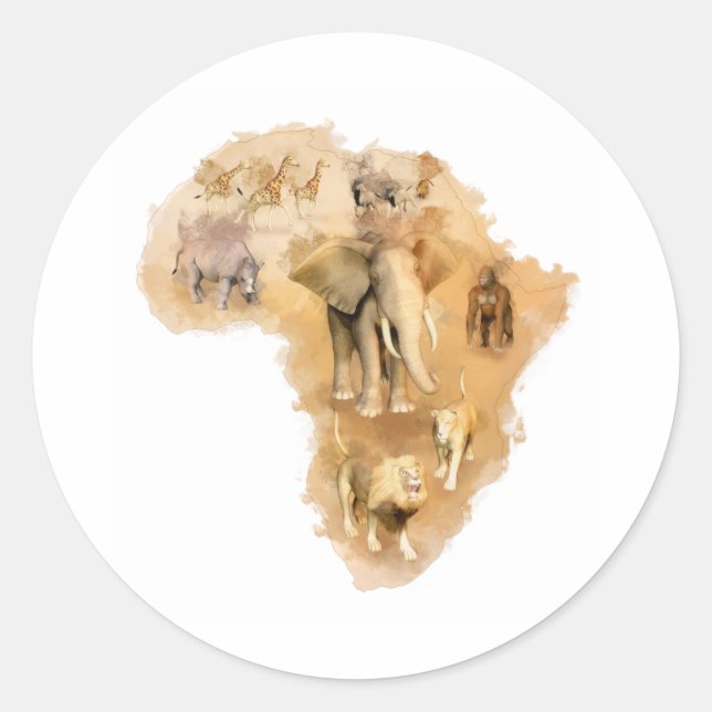 Africa Classic Round Sticker (Front)