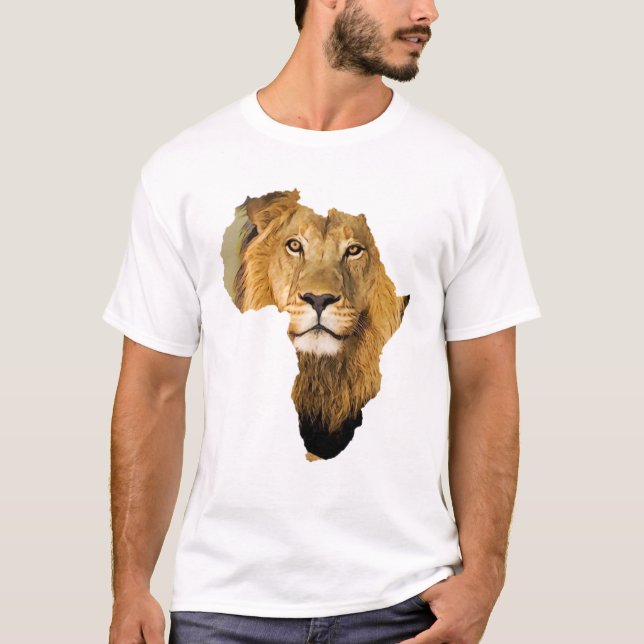 Africa Continent African Lion Animal T-Shirt (Front)